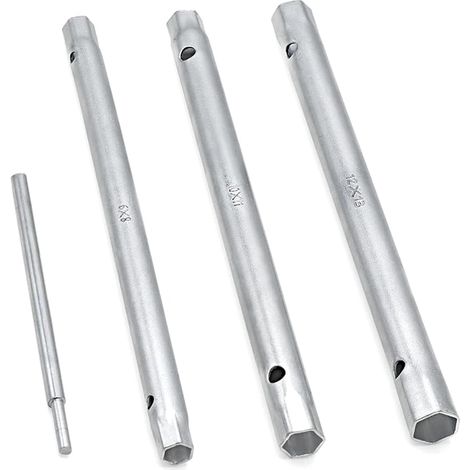4PCS jeu de clé à pipe cle tube clés à bougie cle robinet avec tommy bar, 8-9 10-11 12-13mm jeu de clés métriques (1/2)