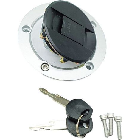 Bouchon de Réservoir de Carburant avec Clé pour GSF650 Bandit 650 2005-2012/GSX650 2008-2011/GSXR600 04-15/GSXR1000 03-15 (1/2)