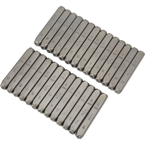 Ensemble de poinçonnage de lettres, 27 lettres, poinçons en acier à haute teneur en carbone et haute résistance, adaptés à la joaillerie et aux œuvres d'art, 6 mm.