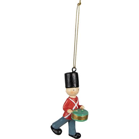 Suspension de Noël en Forme de Soldat Décoration pour Sapin en Polyrésine Rouge 4x2x8 cm - PANGIVO