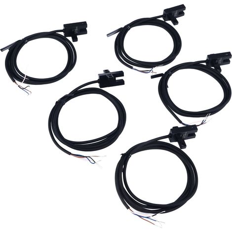5 pièces capteur photoélectrique en U, barrière infrarouge, interrupteur fin de course NO NC NPN, câble 1 m, DC 5-24 V (1/5)