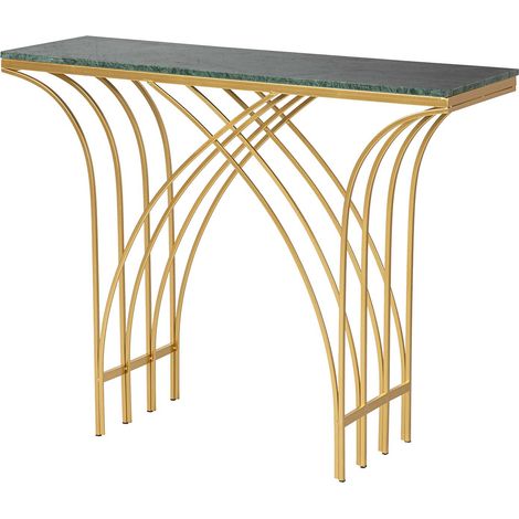 Console en métal et marbre vert 104 x 30 x 79 cm