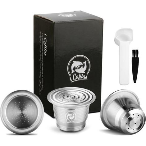 Petit déjeuner - Café,ICafilas pour Capsule rechargeable Nespresso en acier inoxydable réutilisable Capsules réutilisables café L