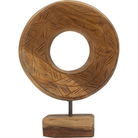 Objet Déco Rond en Teck "Dorat" 28cm Naturel (1/5)