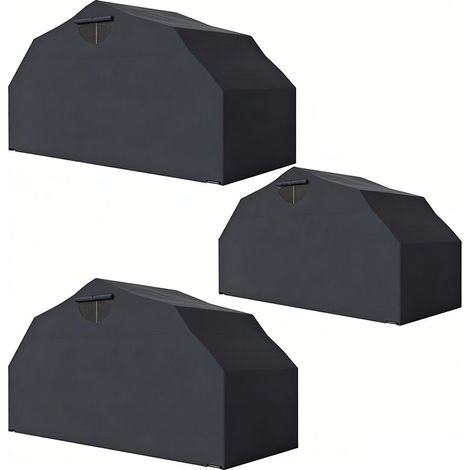 3er-Set  motorrad Abdeckplane Faltbar Outdoor Motorradabdeckung Wasserdicht Winterfest XXL 345cmx135cmx191cm Schwarz