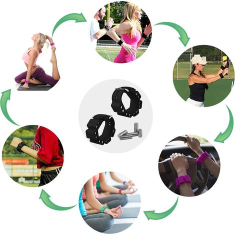 2 Pièces Poids de Poignet Ajustables pour Musculation, Running, Yoga et Entraînement - Bracelets lestés pour le Sport