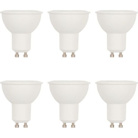 Lot de 6 ampoules LED GU10 5W (culot plat) - Température de couleur : tricolore - Sans scintillement