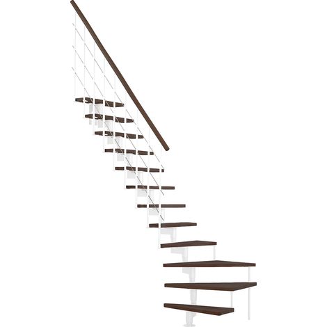 Minka Mittelholmtreppe Style Turn 35 - 304cm Geschosshöhe Walnuss Weiß