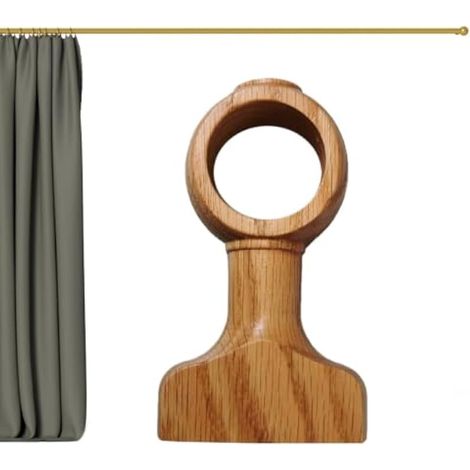 Support en Bois pour Rideau Support décoratif Naturel Robuste (1/5)