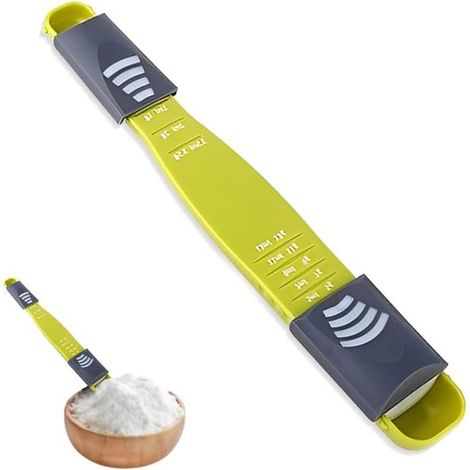 Verstellbarer Messlöffel – Gramm-Messlöffel – Präzises Abmessen – Zwei-Kopf-Design – 10,8 cm – Weiß (1/5)