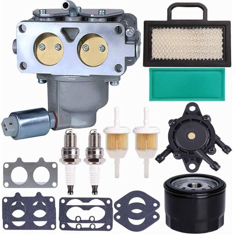 Carburateur 791230, compatible avec le moteur bicylindre en V Briggs & Stratton 407777 20-25 CV, kit carburateur 699709 499804 pour tondeuses John Deere MIA10632 LA150 LA145 LA130 L120 avec filtre à (1/4)