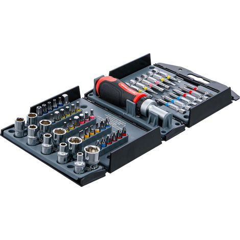 BGS TECHNIC set de douilles hexagonales, 90105, avec cliquet, 53 pièces