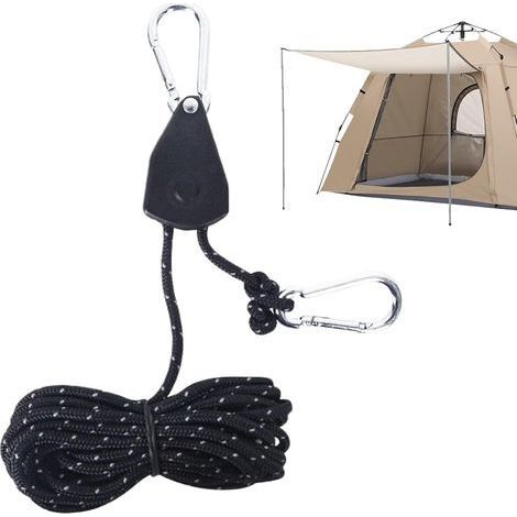 Windfestes Seil, sehr starkes Abspannseil, robustes und langlebiges Nylonseil, für Outdoor-Camping, zum Sichern von Zelten, Booten und Autos, hochbelastbares Seil mit Verschlüssen. (1/5)