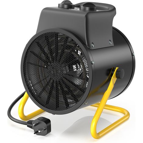 Fan Heater 3000W - Industrial Heater with Adjustable Angle & Thermostat for Home and Construction Site - DAHTEC