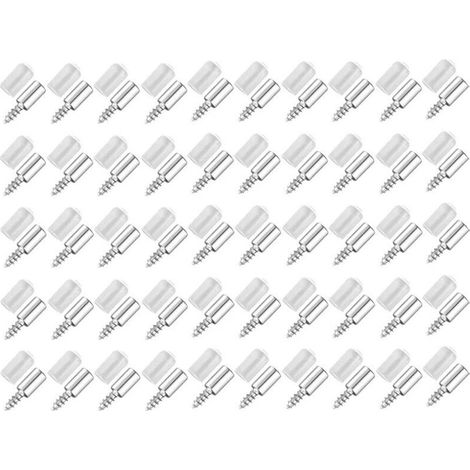 50 Pièces Vis Autotaraudeuses Support,Consoles Pour Etagères,Self-Tapping Screws Cabinet Laminate Support,Utilisé Pour Les Etagères en Verre Etc (1/5)