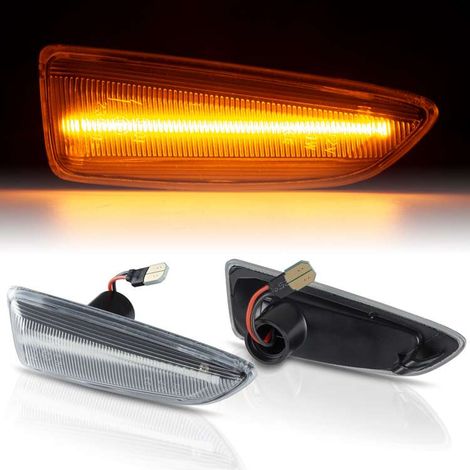 KIT 2 INDICATORI DI DIREZIONE LATERALI A LED COMPATIBILE CON OPEL ASTRA JK / INSIGNIA B / ZAFIRA C / CLEAR GLASS/ LED 6000K EFFETTO XENON / CAN-BUS, PLUG AND PLAY