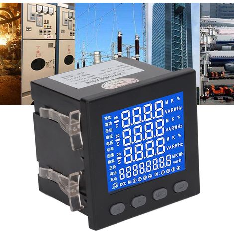 YG194E-9SY Compteur d'énergie multifonction triphasé LCD entrée d'alimentation AC220V plage de tension AC380V plage de courant 5A. (1/5)