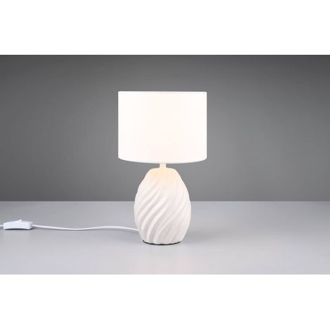 Lampe de table MELVA céramique blanche abat-jour E14 (1/3)
