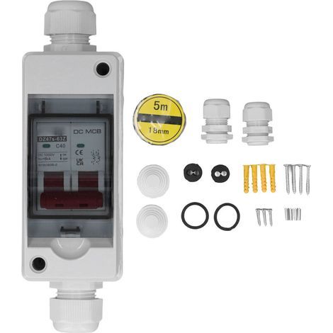 2-poliger 40-A-Gleichstrom-Leistungsschalter IP65, wasserdicht, 6 kA Schaltvermögen, Trennschalter für 1000-V-Photovoltaik-Solaranlage (1/5)