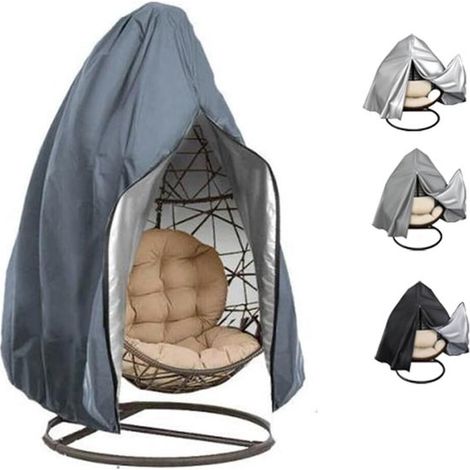 Housse grise pour fauteuil suspendu œuf – Imperméable – Résistante UV – Coupe-vent – Lavable