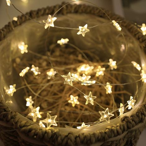 Guirlande lumineuse étoile - 2 m - 20 LED - Décoration intérieure/extérieure - Chambre d'enfant (1/5)