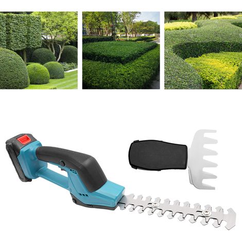 Hedge Trimmer Cordless，2 in 1 Electric Shrub Trimmer & Grass Shears，21V Handheld Grass Cutter with 2 PCS Rechargeable Battery,Hedge Trimmers for Garden, Lawn, Gardening Tools (1/5)