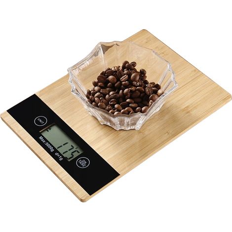 Balance de cuisine électronique en bambou jusqu'à 5 kg (1/3)