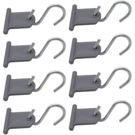 Set of 8 Awning Hooks Camping Car Awning Accessories S-Shaped Hook Easy to Install for Motorhome Caravan Indoor Outdoor Supplies Christmas Tent (Grey) (1/5)