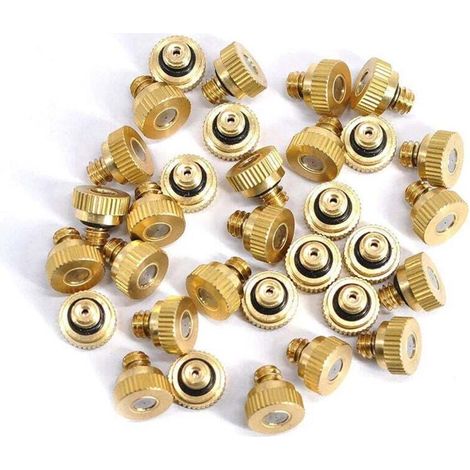 Juego de 20 boquillas de latón para nebulización, atomizadores para sistemas de refrigeración (boquilla de 0,4 mm) - Crezuo