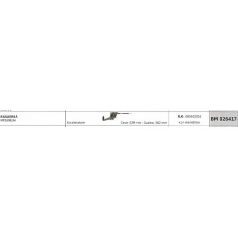 MAORI Rasenmäher-Gaszug mit Griff MP1698LM Kabel 629 mm, Kabelhülle 562 mm