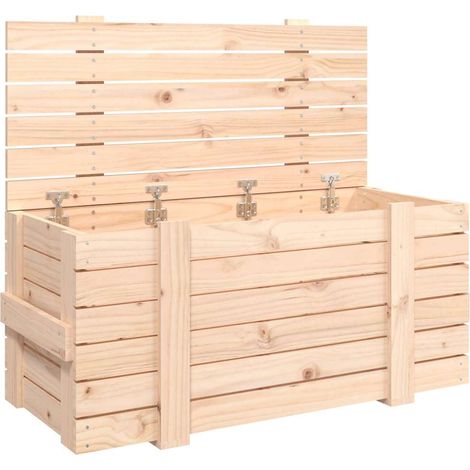 Maison Exclusive - Caja de almacenaje madera maciza de pino 91x40