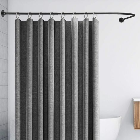 201 support de rideau de douche en forme de l en acier inoxydable, barre de rideau de douche, Design extensible, 70 - 95x105 - 165cm