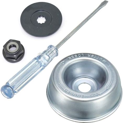 Kit Adaptateur Lame Débroussailleuse - Rondelle Butée Plaque Pilote Écrou Collier Tournevis - Compatible Débroussailleuse - 4 Pièces (1/4)