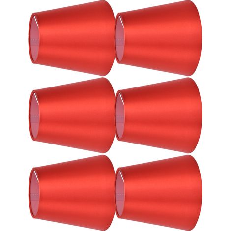 Stück E14 Lampenschirm, Stofflampenschirm, Tischlampenschirm, Deckenlampenschirm für Schlafzimmer, Wohnzimmer, leuchtend rot, PX150 (1/5)
