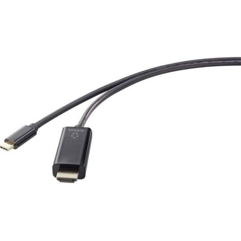 USB-C® / HDMI Câble adaptateur USB-C® mâle, Fiche mâle HDMI-A 0.50 m noir UHD 4K @ 60 Hz RF-4531590 Câble d'afficheur USB-C® A834032 (1/4)