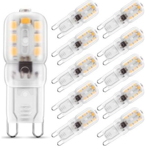 2W G9 Blanc Chaud 3000K, Ampoule LED, 25W Ampoule Halogène Équivalent, 230V AC 180lm, 360° Larges Faisceaux, Culot G9 Lot de 10 [Classe énergétique A+] (1/5)