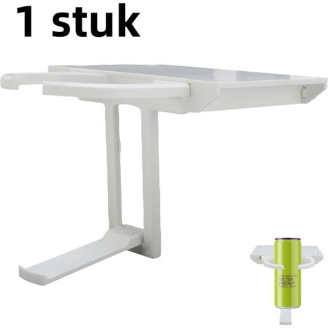 Porte gobelet pliable sous table avec support rétractable en forme de griffe blanc (1/5)