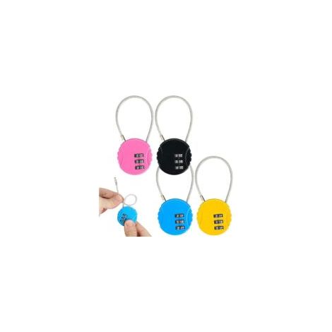 Set di 4 lucchetti per valigia, piccoli, con combinazione a 3 cifre, colorati, per bagagli da viaggio - Crezuo