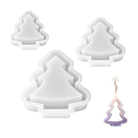 Set mit 3 Silikon-Weihnachtsbaumformen