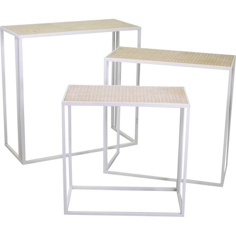 Colonne en métal Lucilla 3 pcs blanc