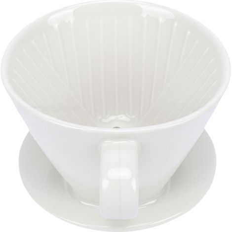 Cafetière à filtre en céramique à 3 trous en forme de V, pour une tasse, idéale pour la maison, les restaurants et les cafés (blanche, pour 1 à 2 personnes). (1/5)