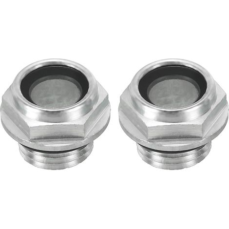 Air Compressor Oil View Glass, 2 Pack M141.5 Male Thread Aluminum Alloy Oil Liquid Level Gauge Air Compressor Parts with O-ring (1/5)