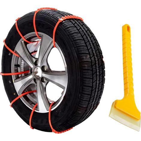 Cadena de Nieve para Coche,Cadenas Antideslizantes para Neumáticos de Nieve,Cadenas de Emergencia para Coche,Cadenas de Seguridad Ajustables,Antideslizantes,Cadenas de Seguridad,8pcs (1/5)
