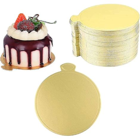 [PL] 100 moules à gâteaux ronds, moules à mousse ronds en carton, supports à cupcakes en papier doré pour mini desserts (1/4)