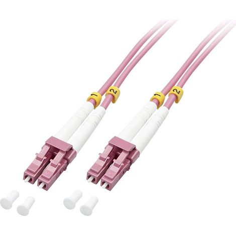 LINDY 46344 fibre optique FO Câble de raccordement 10.00 m rose [1x LC mâle - 1x LC mâle] 50/125 µ Multimode OM4 C236421 (1/3)