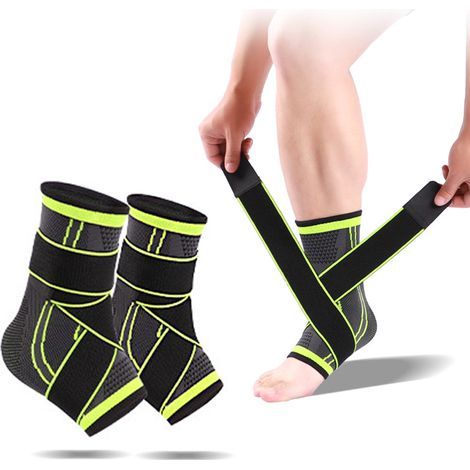 Attelle de cheville à Compression réglable, enveloppe de soutien avec manchon de fixation à crochet et boucle pour femmes et hommes, sport, Fitness (1/5)