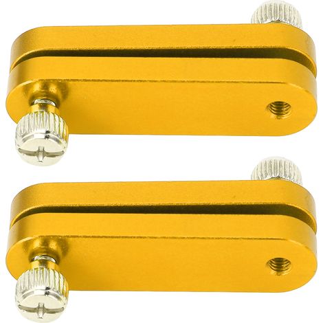 Lot de 2 blocs de positionnement pour règle, en alliage d'aluminium, réglables, avec butée de positionnement, couleur or. (1/5)