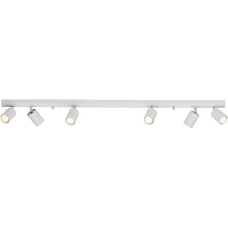 BRILLIANT Lampe Different Spotbalken 6flg weiß  6x PAR51, GU10, 35W, geeignet für Reflektorlampen nicht enthalten  Hergestellt in EuropKöpfe schwenkbar (1/2)