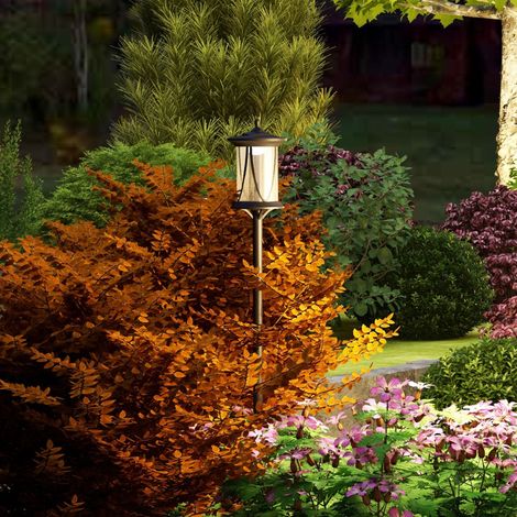 Lampadaire solaire extérieur lampadaire de jardin LED avec interrupteur marche/arrêt 17 x 17 x 127 cm noir
