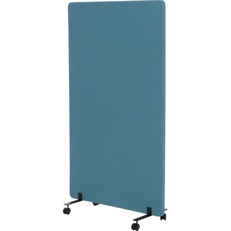 Parete divisoria acustica HHG-957, paravento per ufficio, divisore separè, bacheca, a doppia parete, arrotolabile, in stoffa/tessuto, 147x80 cm, turc (1/5)